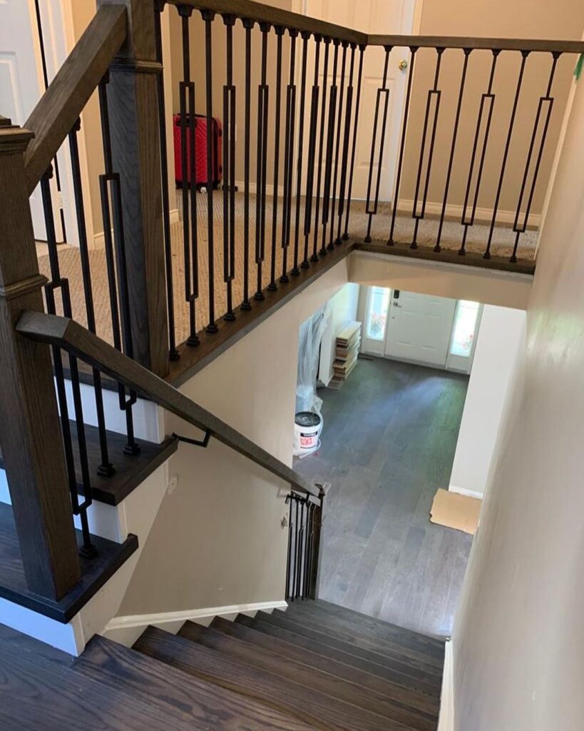 flooring and stair railings