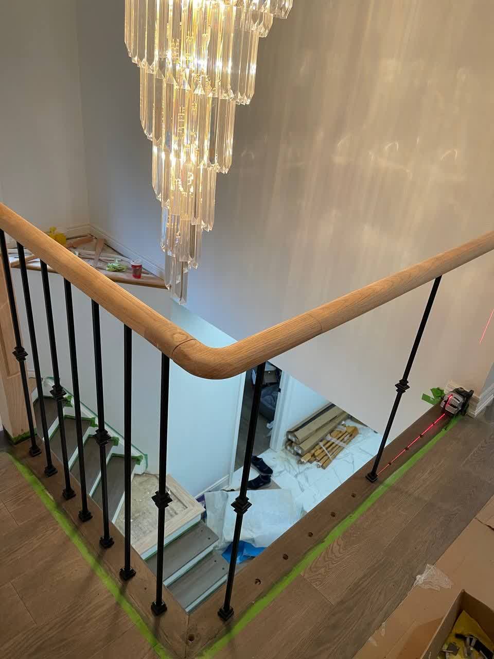 The project of flooring stairs and repairing fences