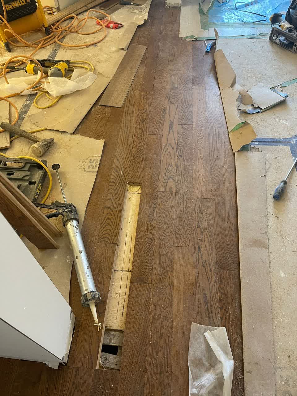 Engineered hardwood flooring repair
